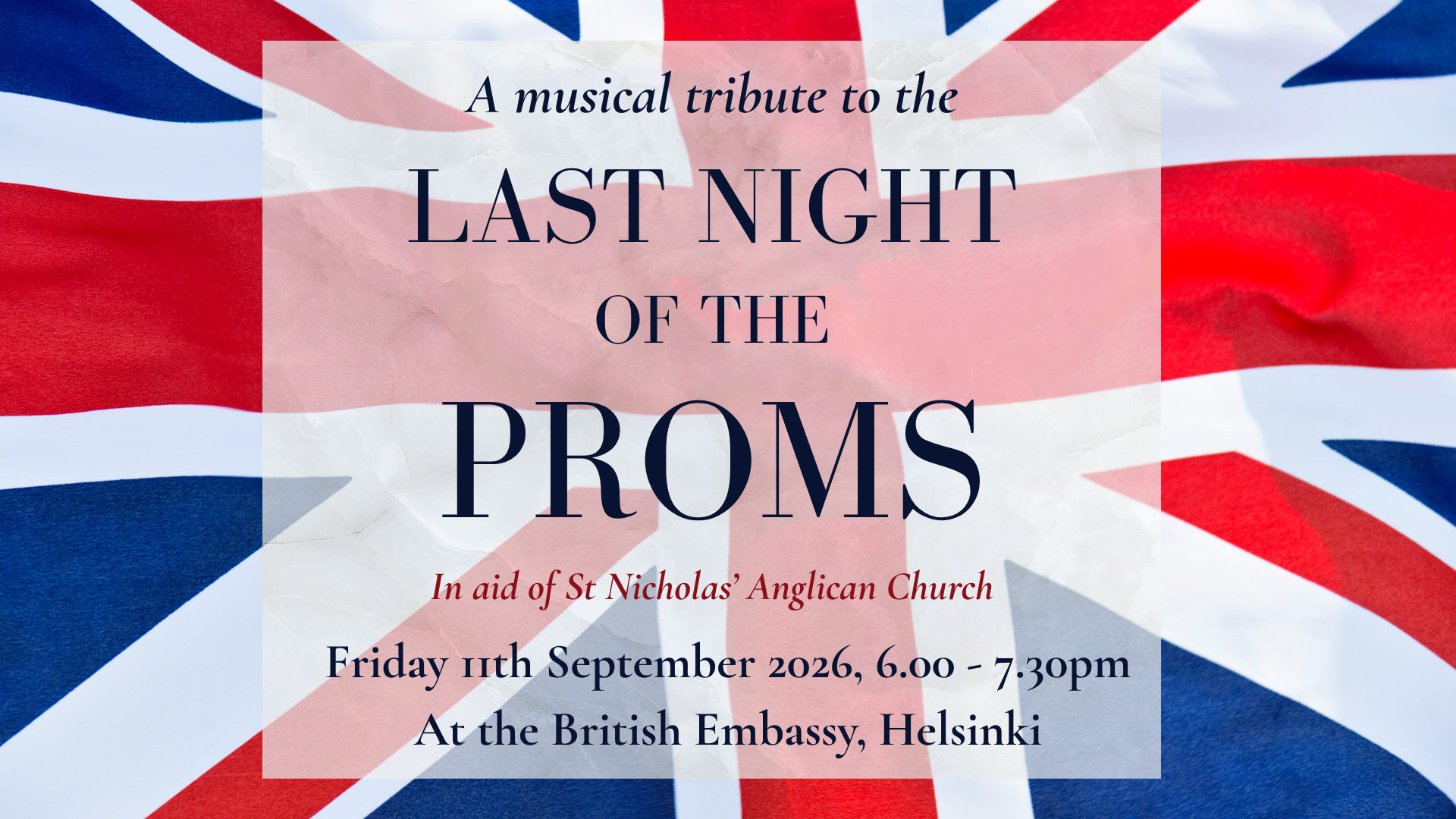 'Last Night of the Proms' benefit concert flyer